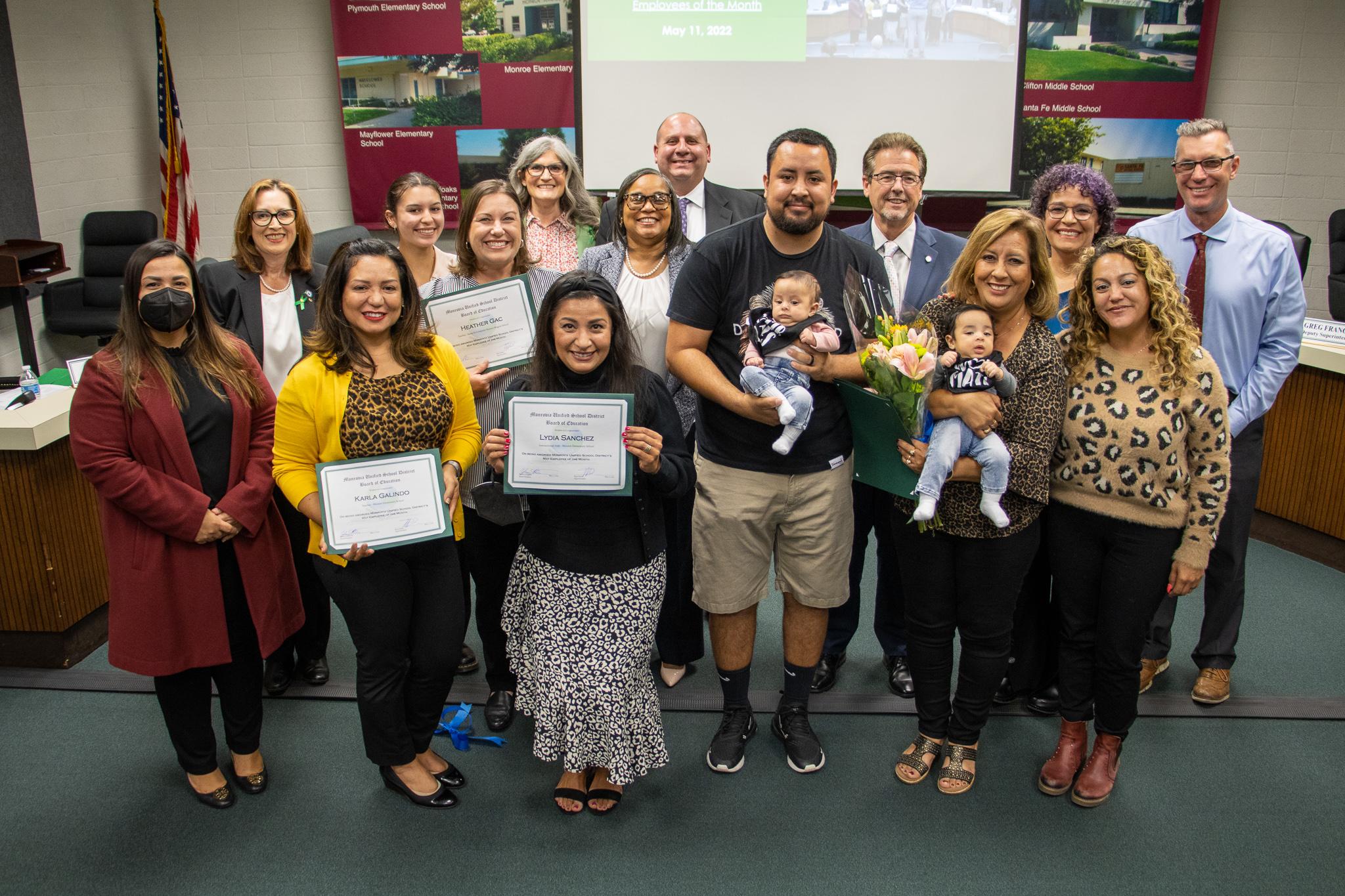 The Board also recognized Monrovia Unified School District's "Employees of the Month" for the month of May. 