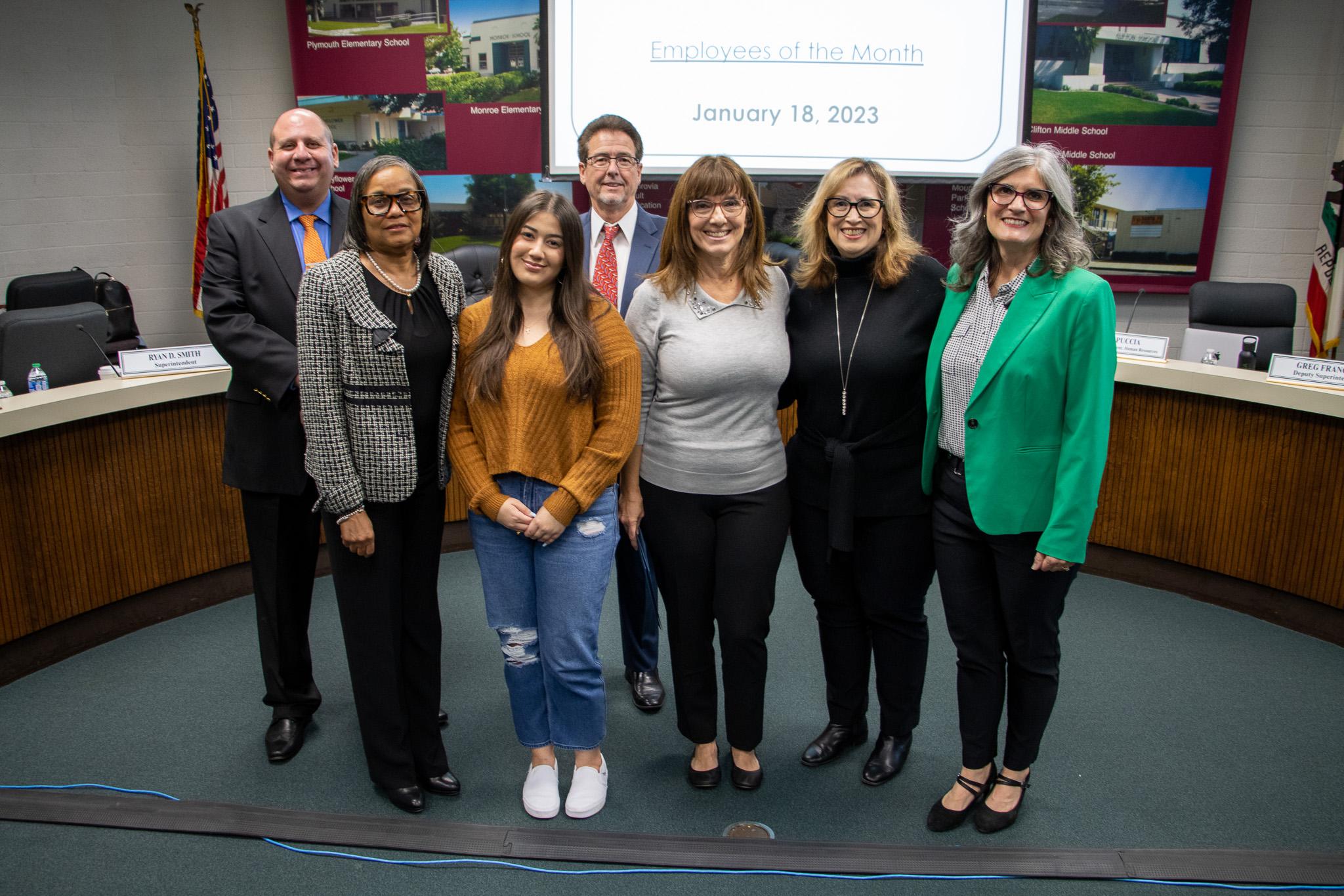 The Board of Education & the Monrovia Chamber of Commerce congratulated Monica DeGuzman on being recipients of Monrovia Unified School District's "Employee of the Month" for January.