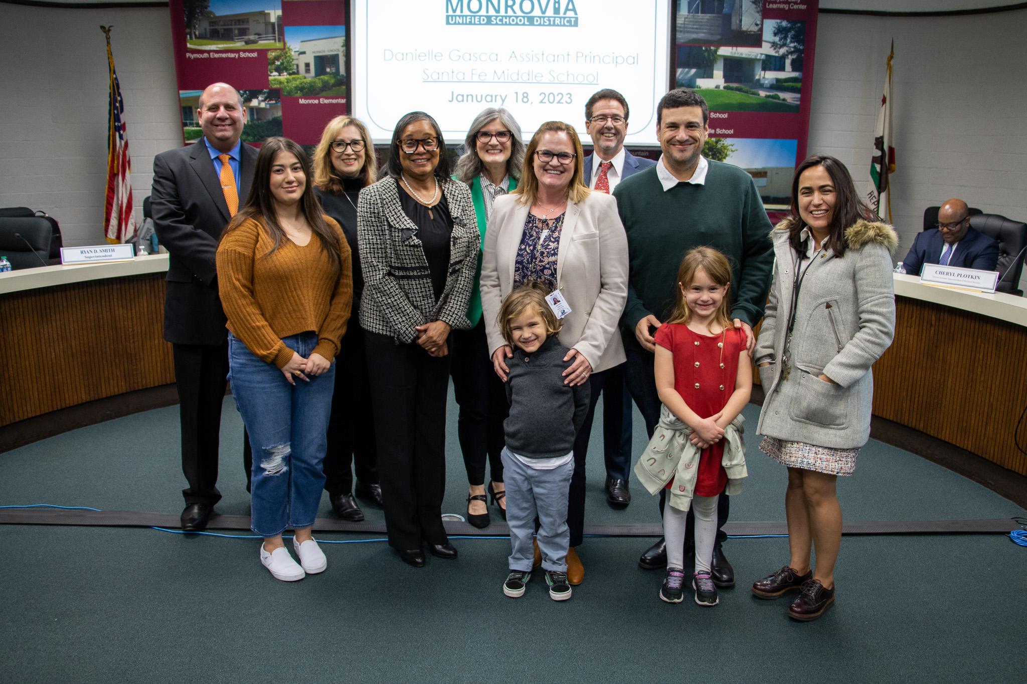 The Board welcomed Danielle Gasca as the new Assistant Principal at Santa Fe.
